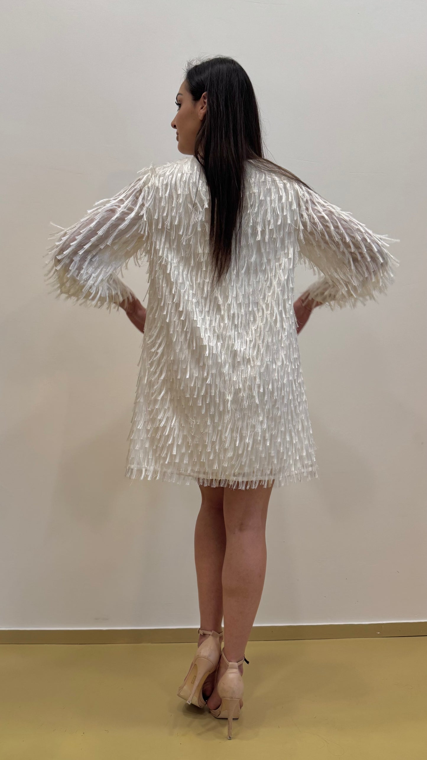 Abito in organza con frange