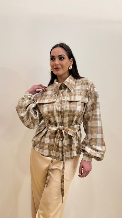 Camicia tartan paillettes