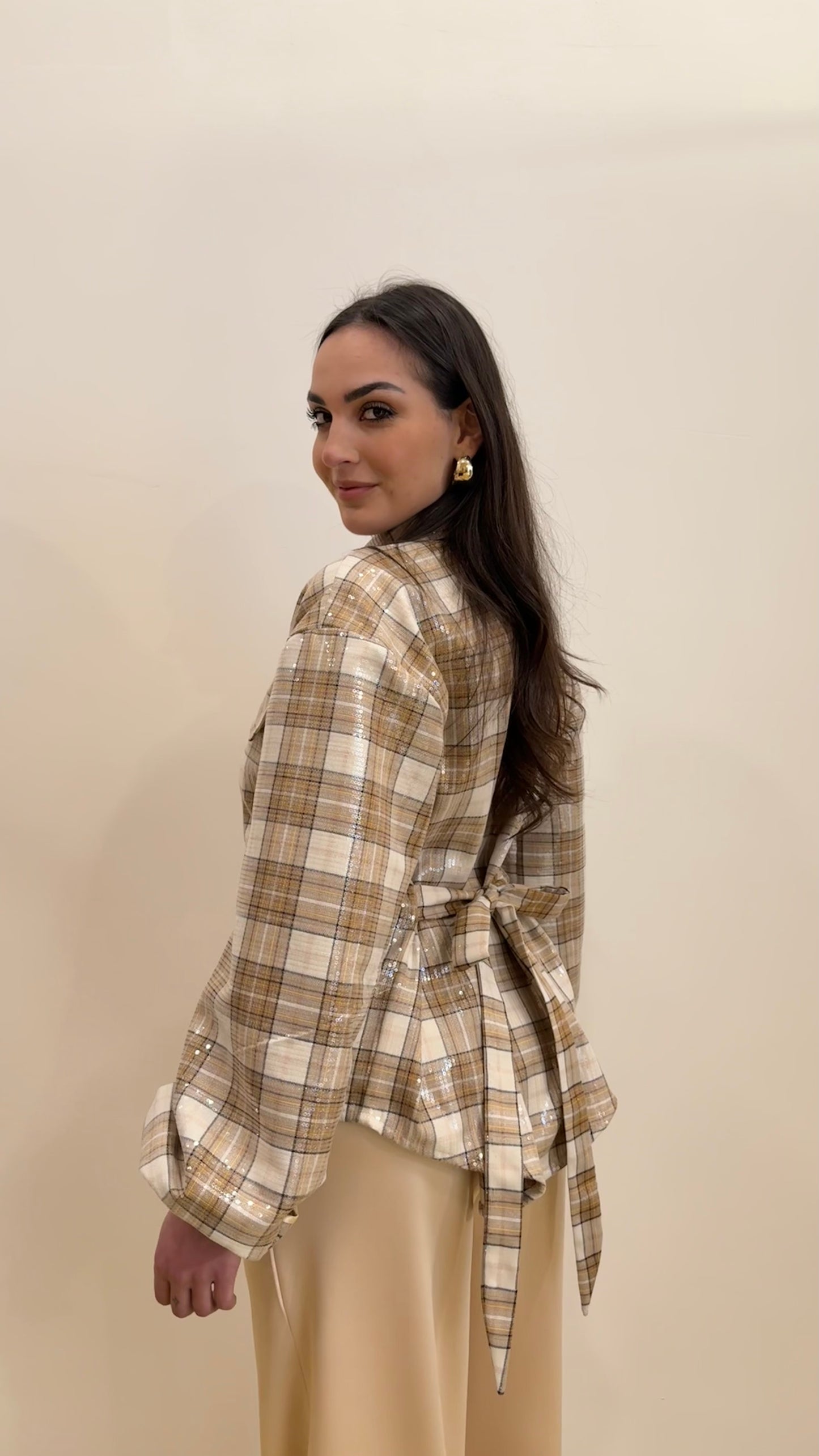Camicia tartan paillettes