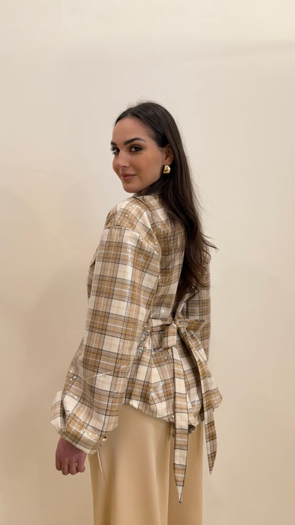 Camicia tartan paillettes