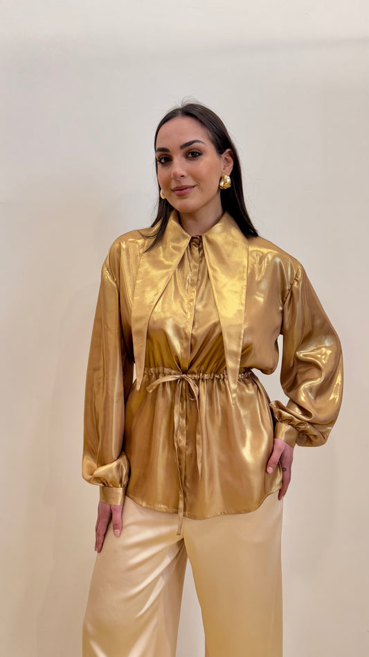 Camicia in satin oro