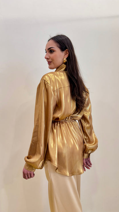 Camicia in satin oro