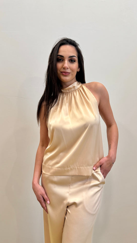 Top in satin crema