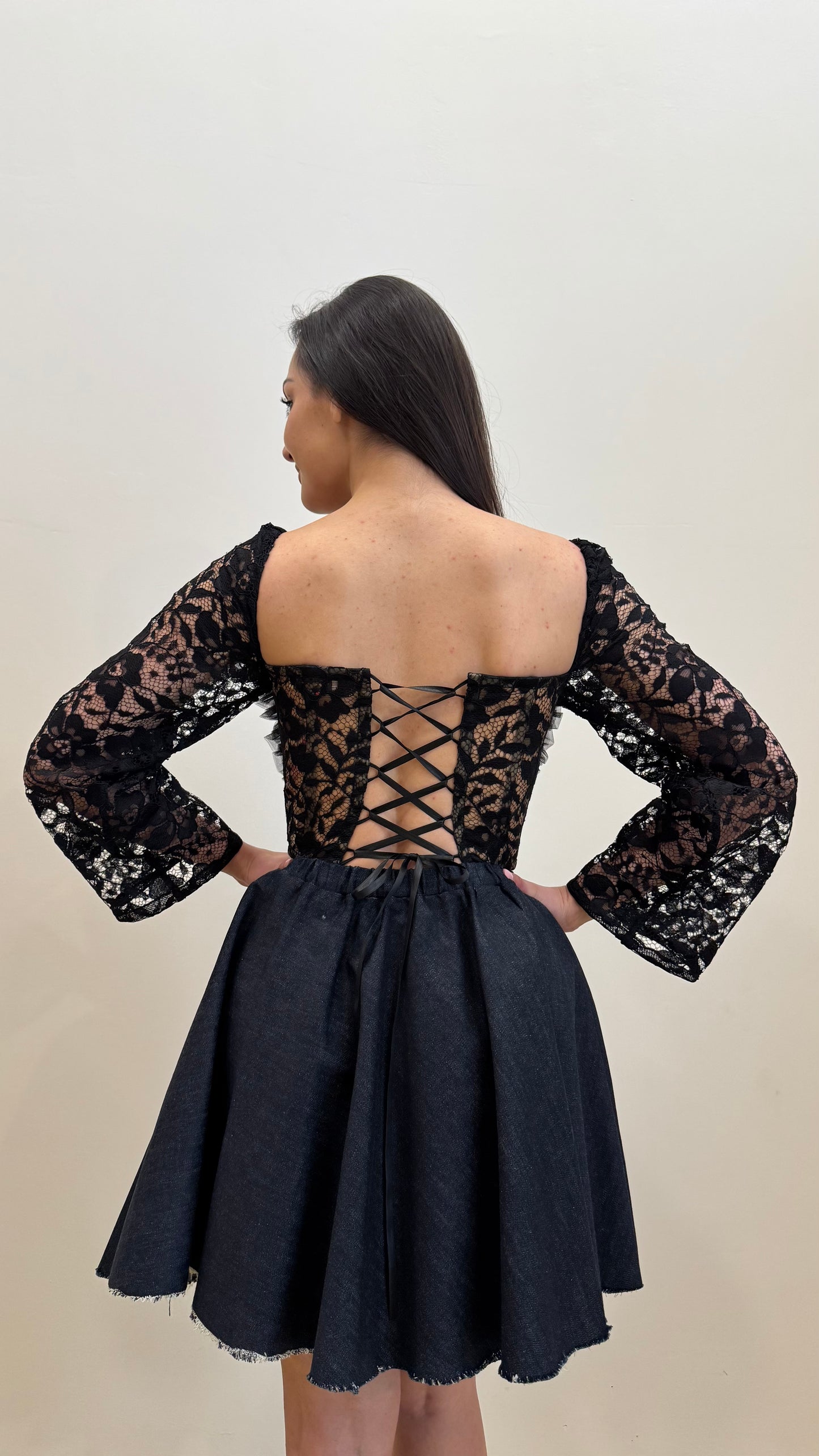 Corsetto cuore in pizzo macramè