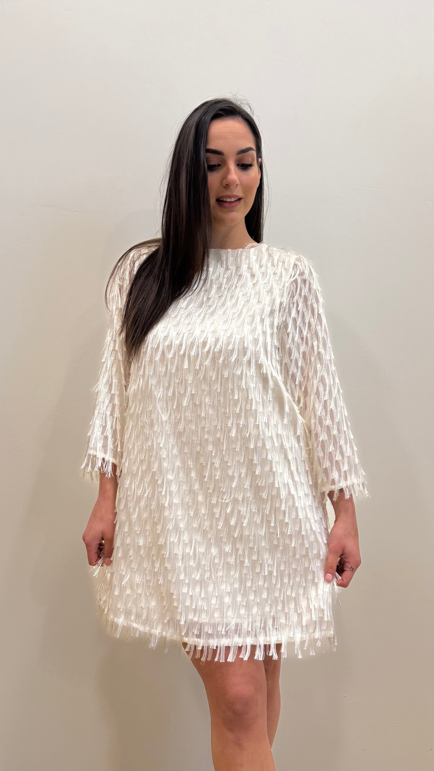 Abito in organza con frange