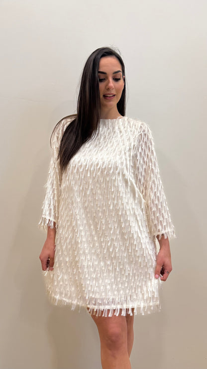 Abito in organza con frange