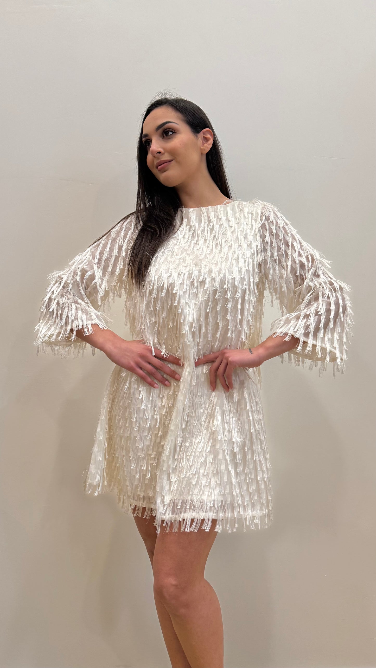 Abito in organza con frange