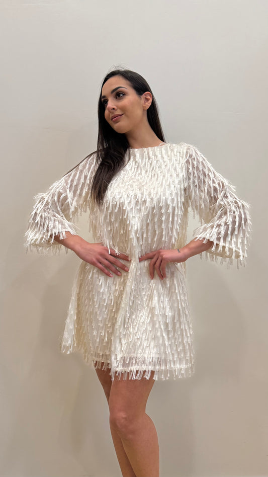 Abito in organza con frange